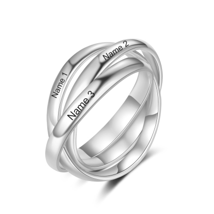 Personalised 3 Names Women's Ring-Jessemade AU