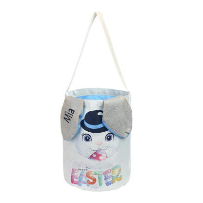 Personalised Bunny Tote Bag Customised with Name Bunny Bucket Bag Easter Gifts-Jessemade AU
