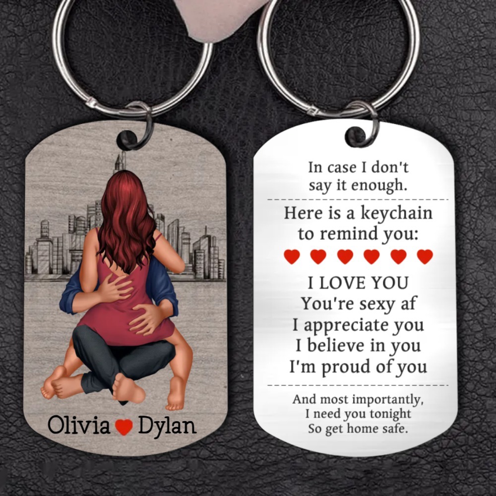 Personalised Couple Keychain Custom 2 Names Keyring "Get Home Safe" Stainless Steel Keychain - Valentine's Gift for Him/Her-Jessemade AU