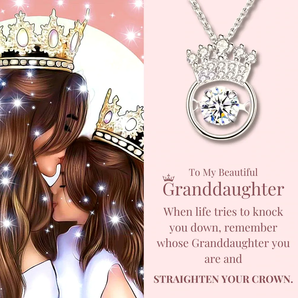 To My Beautiful Granddaughter Crown Necklace "I Will Always Be There for You"-Jessemade AU