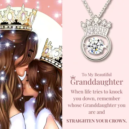 To My Beautiful Granddaughter Crown Necklace "I Will Always Be There for You"-Jessemade AU