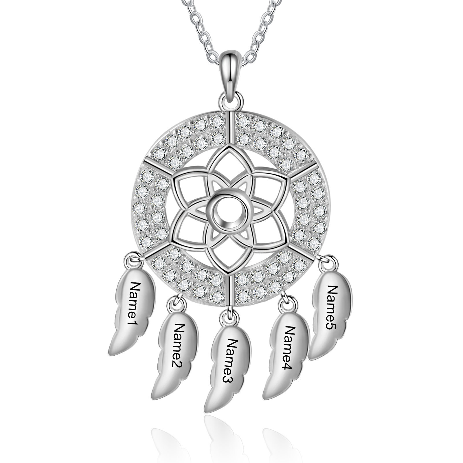 Personalised Dream Catcher Necklace Custom 5 Names Necklace Gifts For Her-Jessemade AU