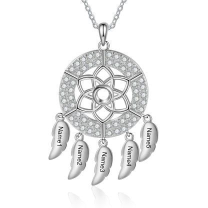 Personalised Dream Catcher Necklace Custom 5 Names Necklace Gifts For Her-Jessemade AU