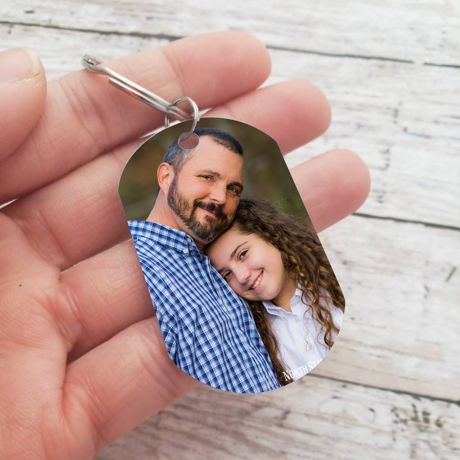 Memorial Dad Keychain Custom 1 Photo Keychain Memorial Gift - I have Angel in Heaven I call him Dad-Jessemade AU