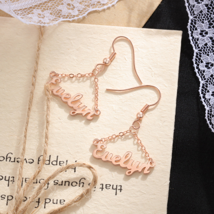 Personalised Name Drop Earring Customised Triangle Earrings for Her-Jessemade AU