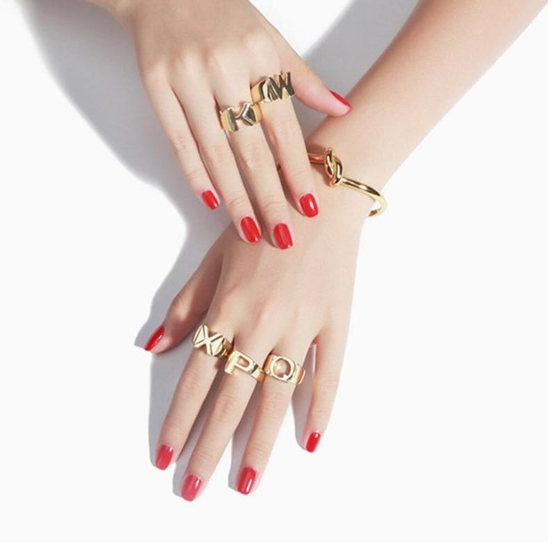 Personalised Name Ring Custom 1 Letter Name Ring Gifts For Women-Jessemade AU