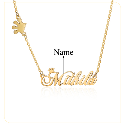Crown Name Necklace Personalised Name Necklaces Christmas Gift For Her-Jessemade AU