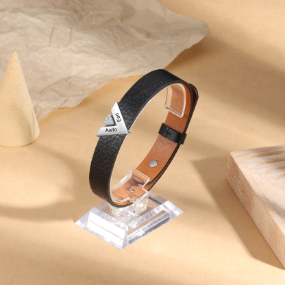 Mother's Day Gifts Personalised Leather Bracelet With 2 Names Gifts For Women-Jessemade AU