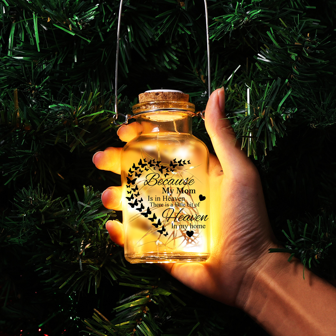 Memorial Jar Night Light "There Is A Little Bit of Heaven In My Home"-Jessemade AU