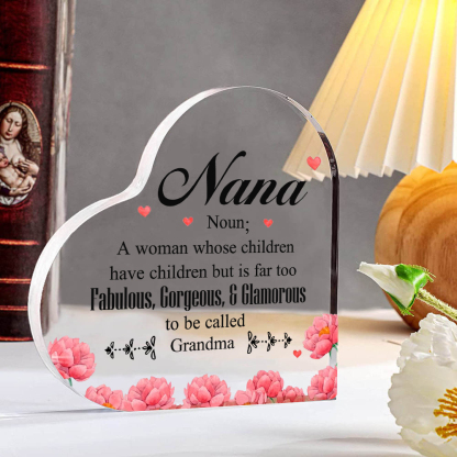 To My Grandma Acrylic Heart Keepsake Heart Ornament Special Gift for Grandma-Jessemade AU