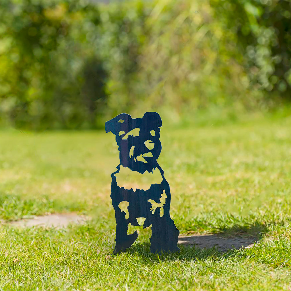 Schnauzer Metal Dog Silhouette Garden Yard Decoration-Jessemade AU