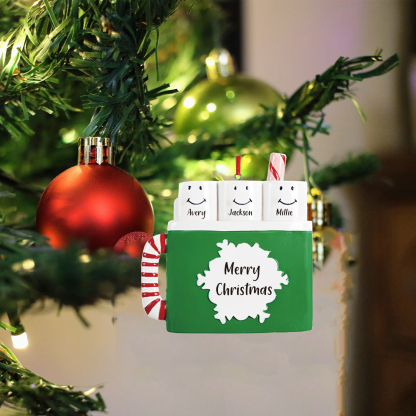 3 Names - Personalised Xmas Ornament Custom Name & Text Christmas Tree Wooden Decor Gift for Family Friends-Jessemade AU