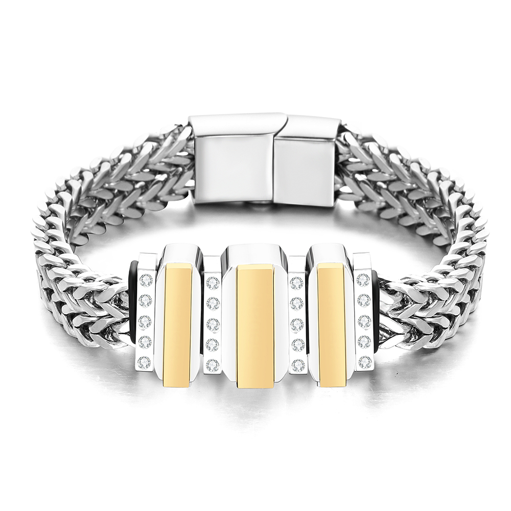 Mens Bracelet with Customised Beads Personalised Cuban Chain Bracelet Engraved 3 Names-Jessemade AU