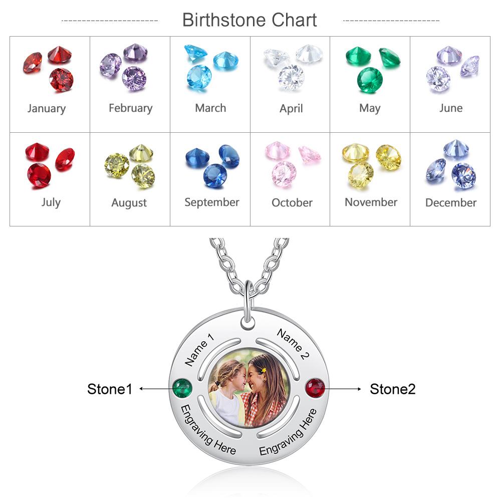 Personalised Birthstone Necklace Custom Photo Necklace Gifts For Her-Jessemade AU