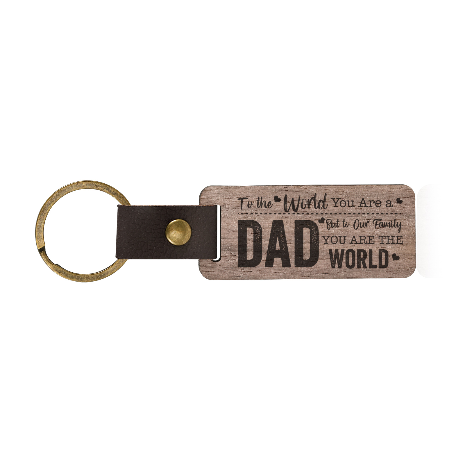 To My Dad Keychain Walnut Keychain Father's Day Gifts - To Our Family, You Are The World-Jessemade AU