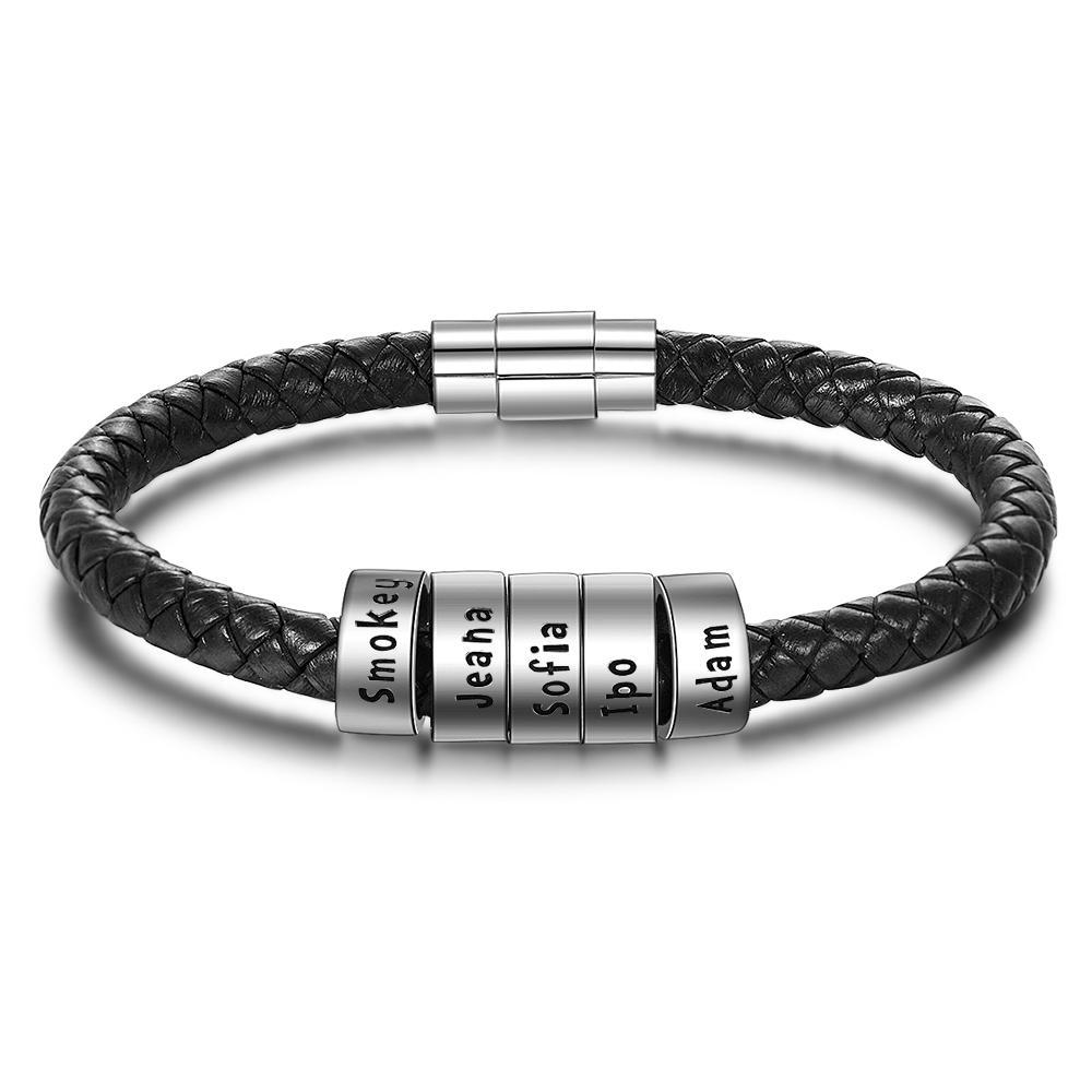Personalised Men's Bracelets With 5 Beads Gift for Dad-Jessemade AU