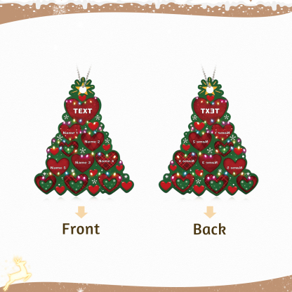 5 Names - Personalised Christmas Tree Ornament Customised Name & Text Acrylic Love Hanging Ornaments Gift for Family-Jessemade AU