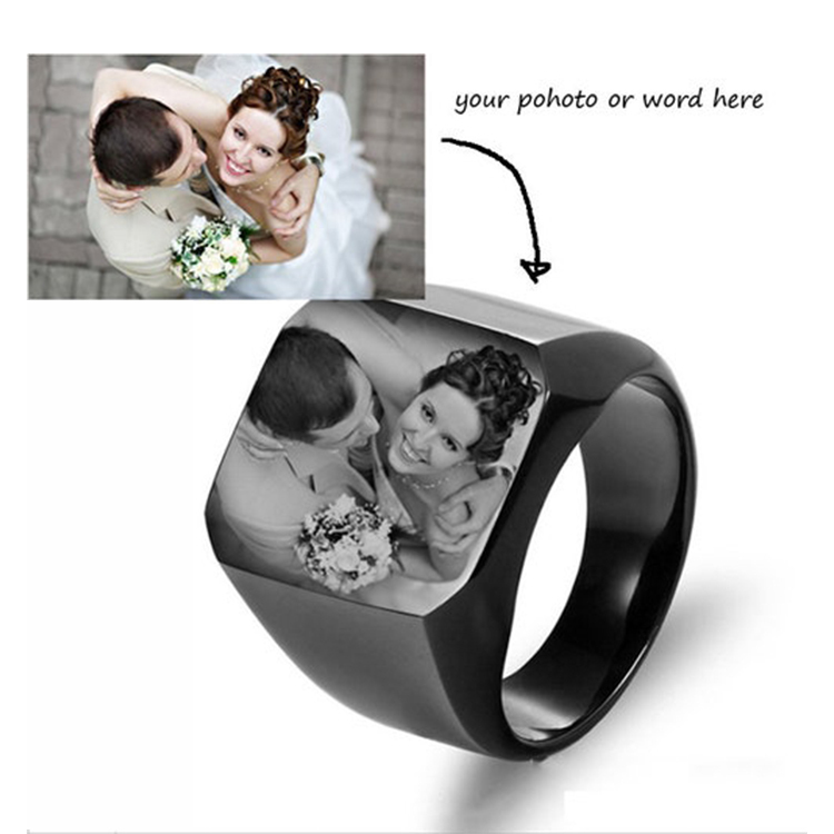 Personalised Photo Signet Ring Custom Photo Ring Gifts for Love One-Jessemade AU