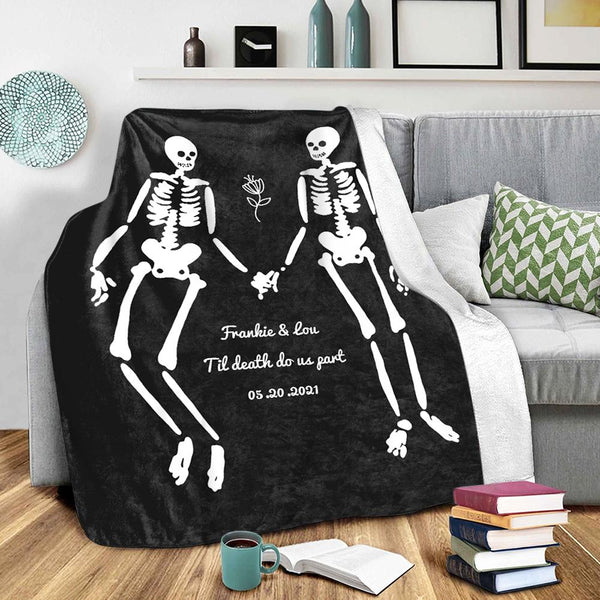 "Till Death Do Us Apart" Halloween Blanket Personalised Blanket Couple Blanket-Jessemade AU