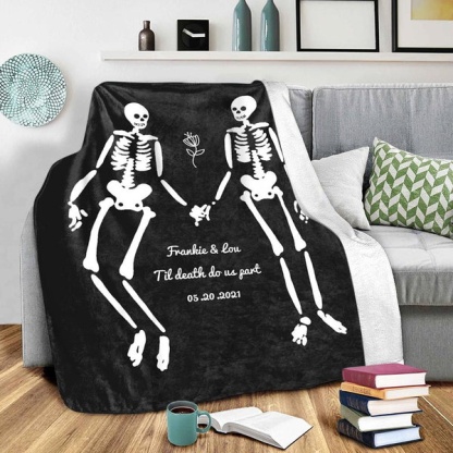 "Till Death Do Us Apart" Halloween Blanket Personalised Blanket Couple Blanket-Jessemade AU