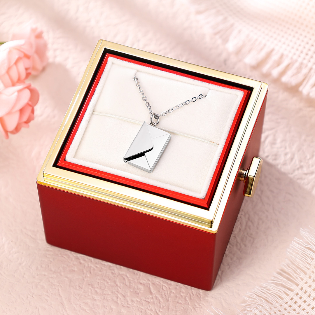 Personalised Envelope Locket Necklace Engrave Secret Love Letter Necklace Romantic Gifts-Jessemade AU