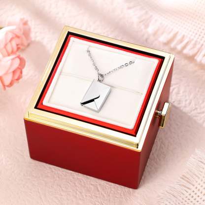 Personalised Envelope Locket Necklace Engrave Secret Love Letter Necklace Romantic Gifts-Jessemade AU