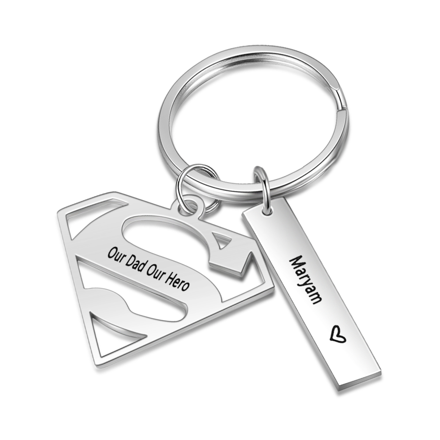 Custom Superman Sign Keychain Engrave 1 Name Gift For Father-Jessemade AU