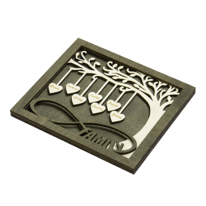 Custom Family Tree Sign with 7 Names Wooden Keepsake Gifts-Jessemade AU