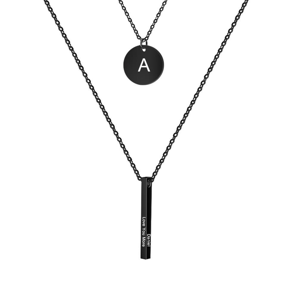 Personalised A-Z Letter Initial Vertical Bar Necklace-Jessemade AU