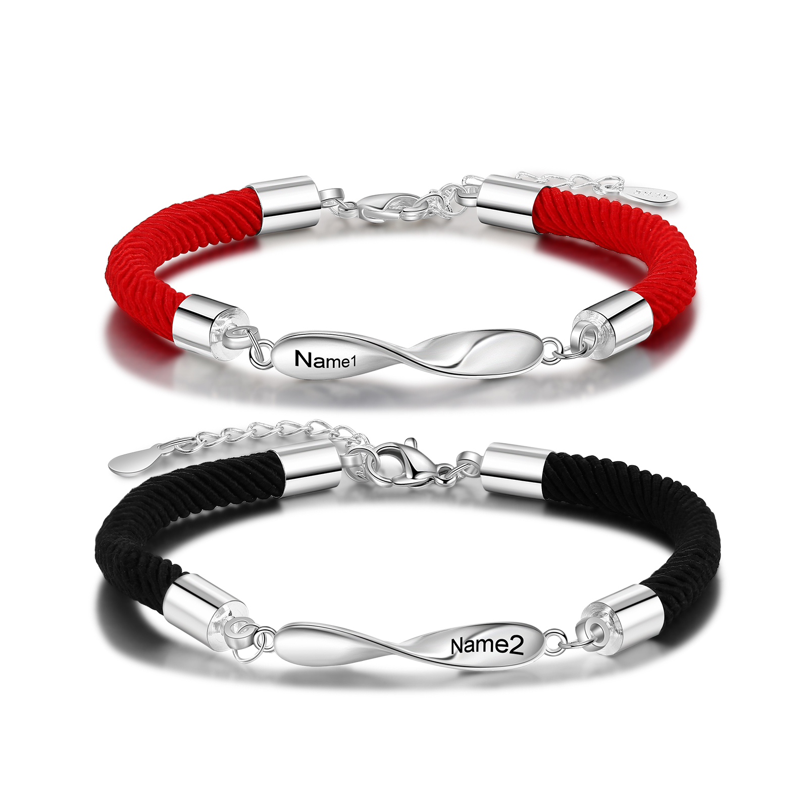 Personalised Braided Couple Bracelet Gifts For Her or Him-Jessemade AU