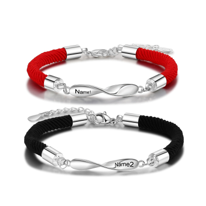 Personalised Braided Couple Bracelet Gifts For Her or Him-Jessemade AU