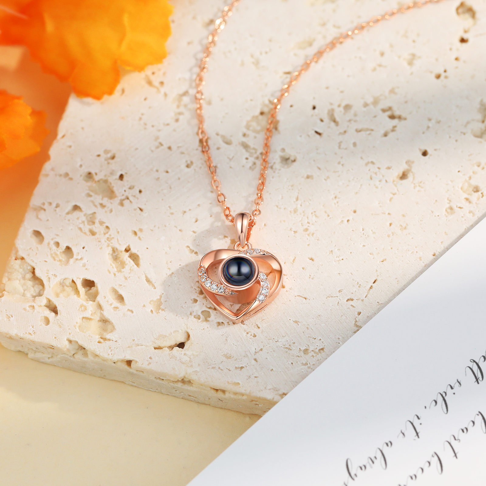 Personalised Heart Projection Necklace Custom Photo Necklace Creative Gift for Her-Jessemade AU