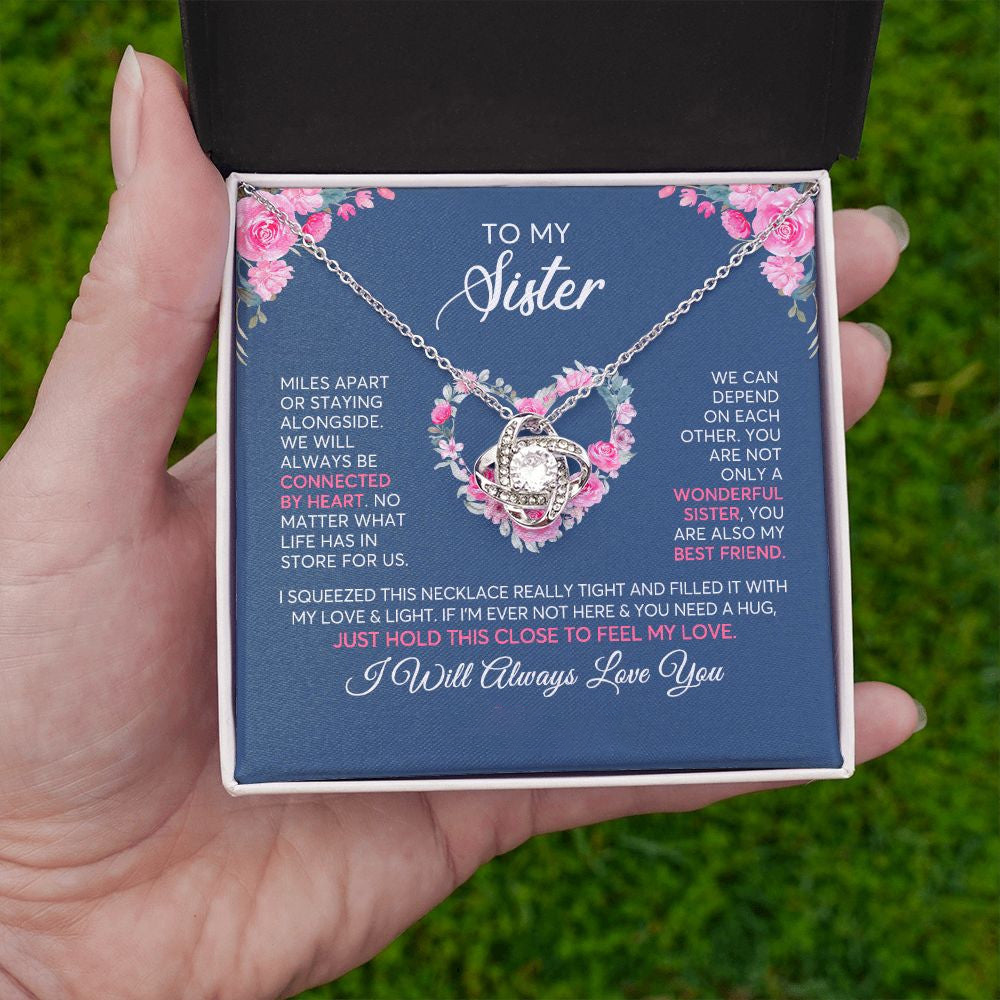 To My Sister Love Knot Necklace Special Birthday Gift for Best Friend - You Are Not Only A Wonderful Sister, You Are Also My Best Friend-Jessemade AU