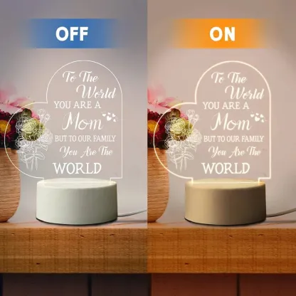 To My Mom- Flower Heart Night Light LED Lamp Bedroom Decoration For Mother-Jessemade AU