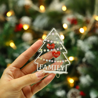 2 Names - Personalised Acrylic Christmas Ornaments Customised Text & Name Xmas Pendant Gifts for Family Friends-Jessemade AU