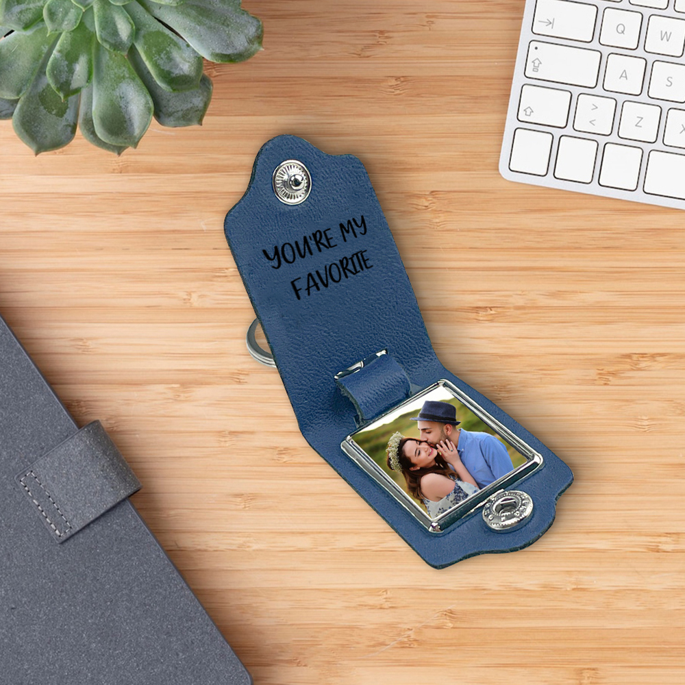 Personalised Photo Keychain "I Still Do" Custom Text & Date & 2 Letters Leather Keyring Gifts for Couples/Friends-Jessemade AU