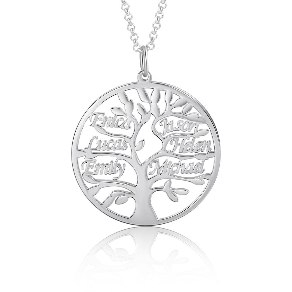 Personalised Family Tree Name Necklace Custom 6 Names Name Necklace-Jessemade AU