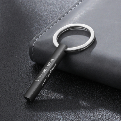 Personalised Stainless Steel Keychain Customised 4 Texts Keyring Gift for Him/Her-Jessemade AU