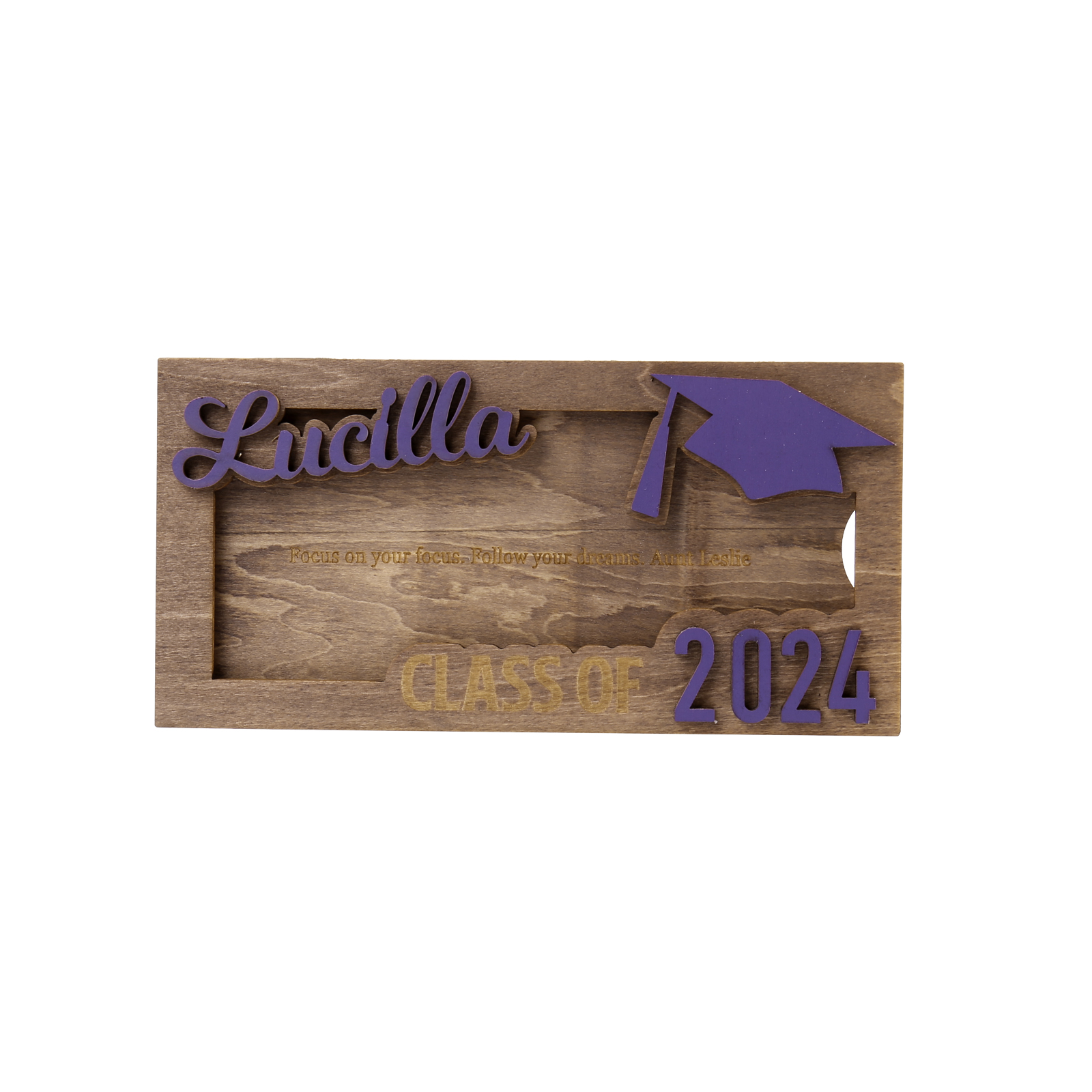 Class of 2024 Personalised Graduation Cash Clip Custom Name & Text Cash Box Creative Gifts for Her/Him-Jessemade AU