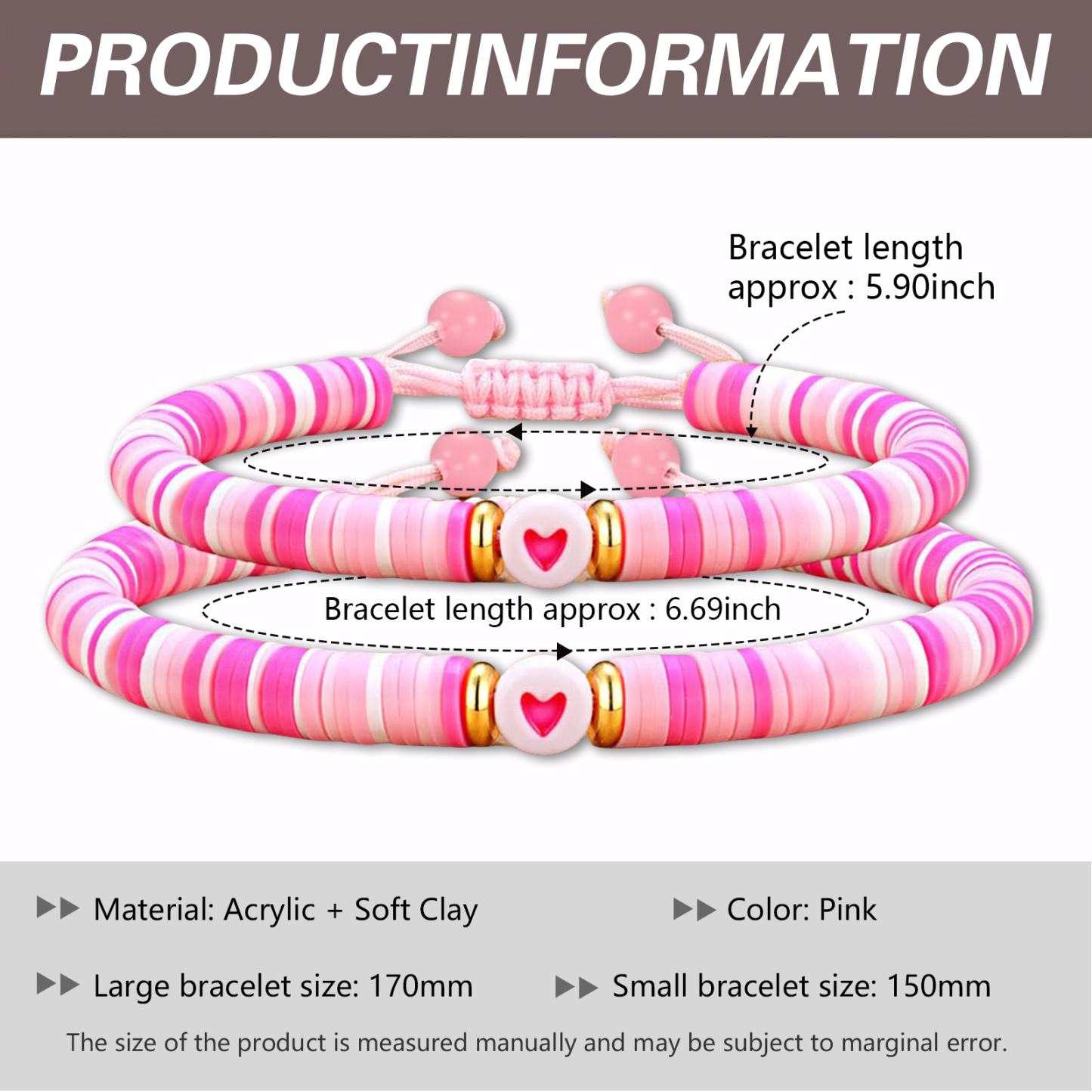 2 Pcs Bracelet Set Colourful Beaded Adjustable Bracelets with Message Card Gifts for Her - True Friendship Spans Time, Forever It Will Last-Jessemade AU