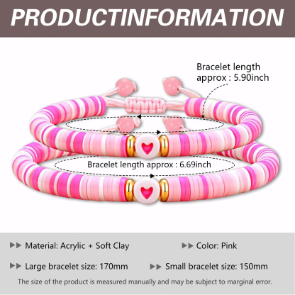 2 Pcs Bracelet Set Colourful Beaded Adjustable Bracelets with Message Card Gifts for Her - True Friendship Spans Time, Forever It Will Last-Jessemade AU