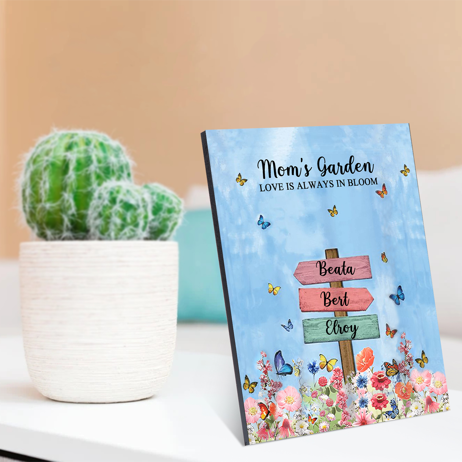 3 Names - Personalised Wooden Plaque Garden Custom Text Home Decoration Gift for Mother/Grandma-Jessemade AU