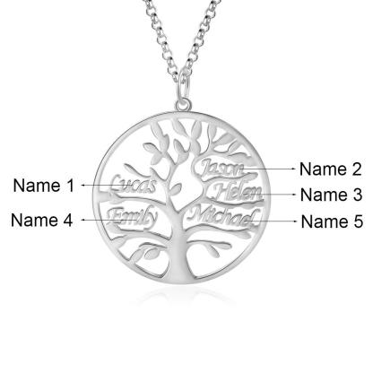 Personalised Family Tree Name Necklace Custom 5 Names Name Necklace-Jessemade AU