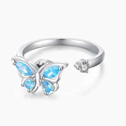 Butterfly Fidget Ring Anxiety Spinning Ring for Daughter Granddaughter-Jessemade AU