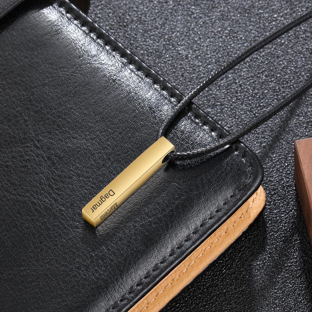 Engraved 3D Bar Necklace for Men Best Gift For Dad-Jessemade AU