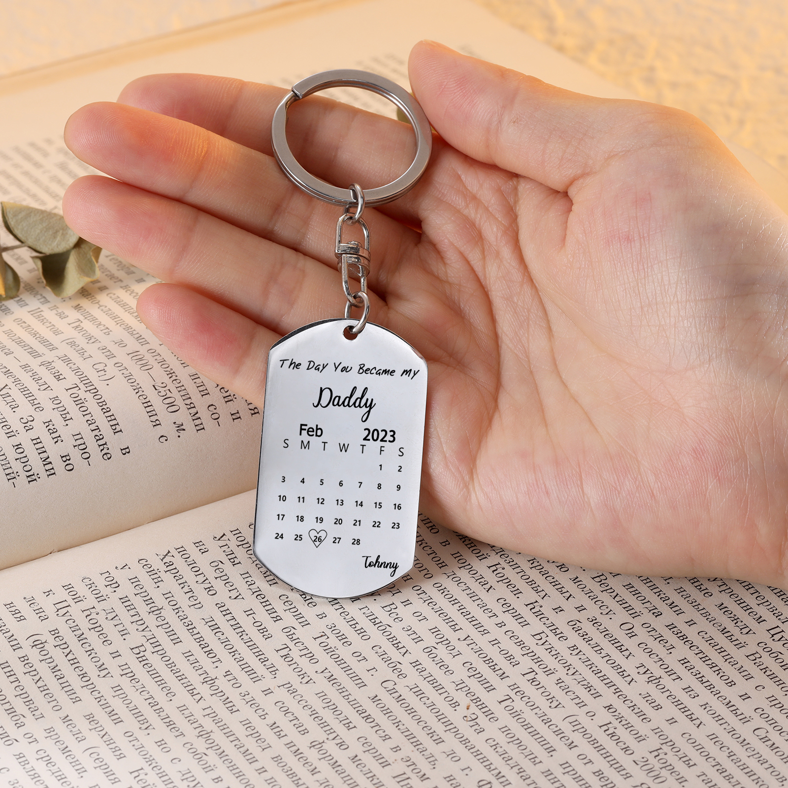 The Day You Became My Everything Custom Photo Keychain with Calendar-Jessemade AU