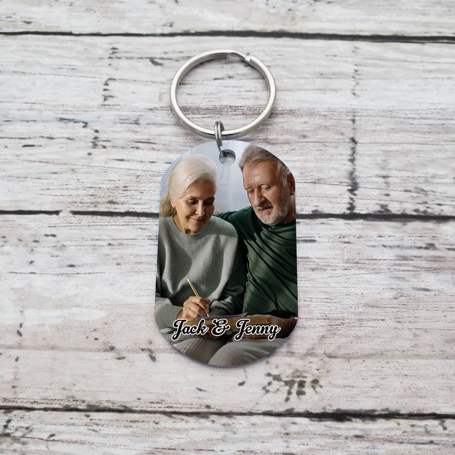 Personalised Photo Keychain Custom 2 Names Keyring Memorial Gift "I'm A Wife To A Husband With Wings"-Jessemade AU