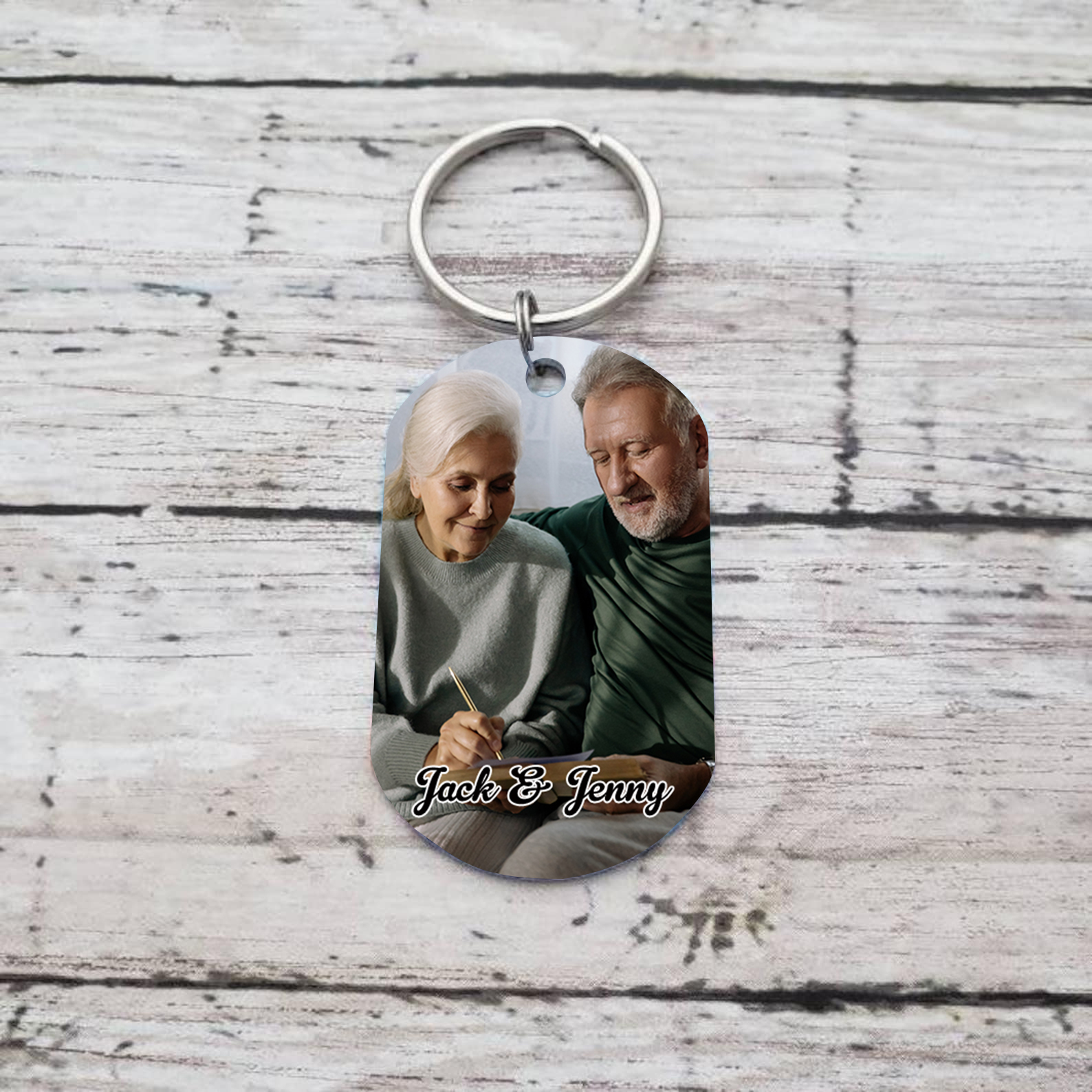 Personalised Photo Keychain Custom 2 Names Keyring Memorial Gift "I'm A Wife To A Husband With Wings"-Jessemade AU