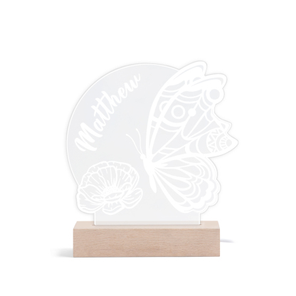 Butterfly Name Night Light Engrave Names LED Lamp Gifts For Kids-Jessemade AU