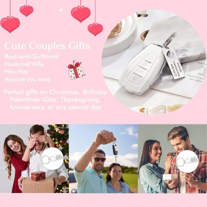 To My Husband Matching Keychain Bracelet Set Heart Keychain Adjustable Bracelet Gifts for Couple - Drive Safe I Need You Here With Me-Jessemade AU